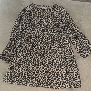Zara Kids Black and Tan Animal Print Dress